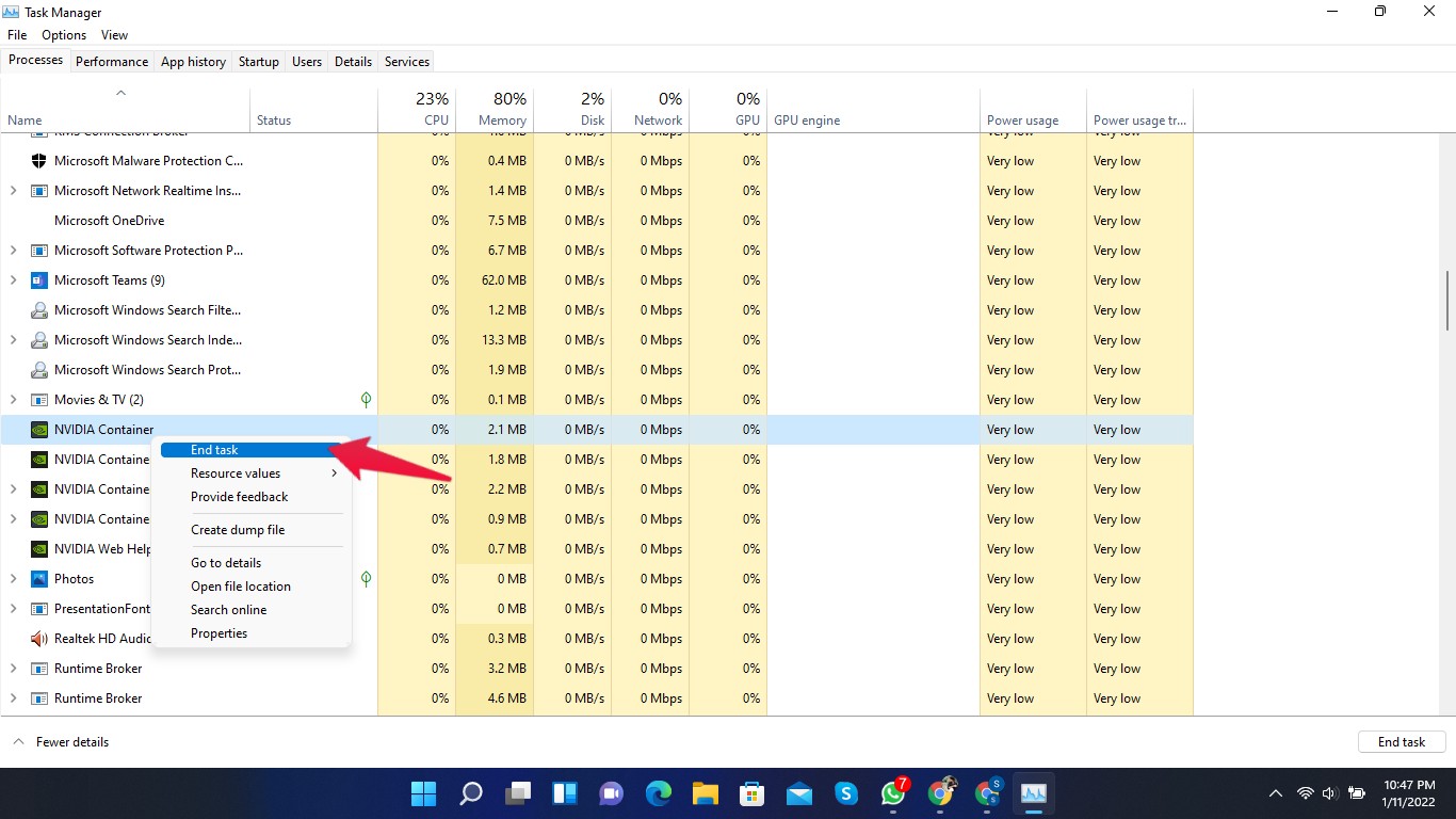 Finalizar tareas de Nvidia