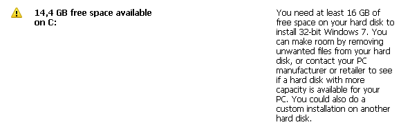 Проблема совместимости отмечена желтым в Upgrade Advisor