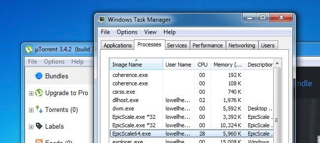 Удаление EpicScale из Windows