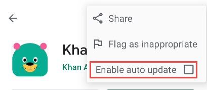 Отключите «Разрешить автообновление»