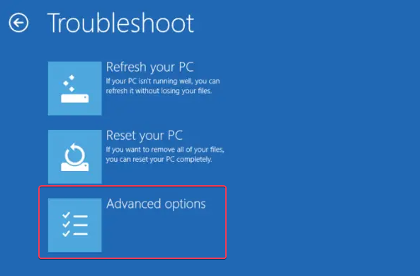 Расширенные параметры восстановления Windows