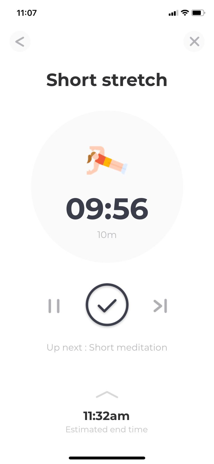 Routinery app stretch screen