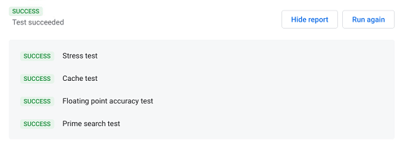 Результаты теста CPU