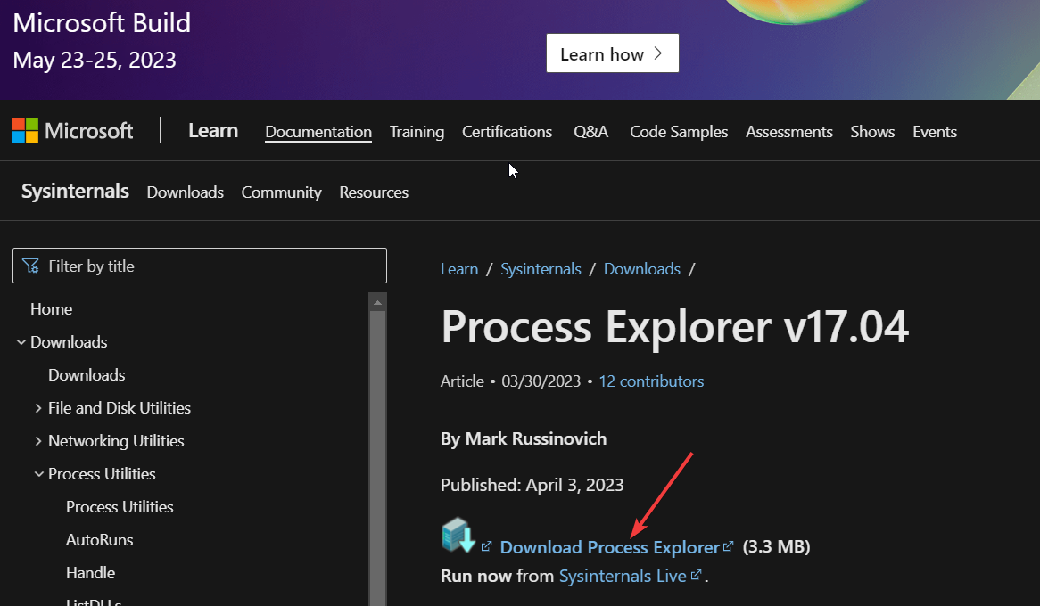 Иконка загрузки Process Explorer