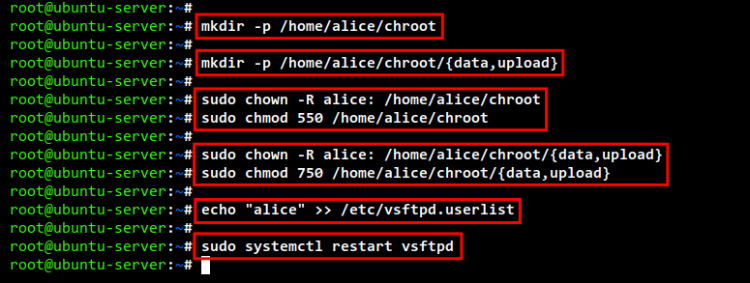структура chroot и права для alice