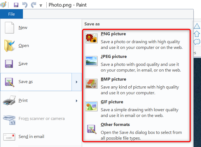 Выберите Файл > Сохранить как и формат