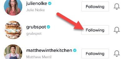 Кнопка Подписан(а) для отписки от аккаунта