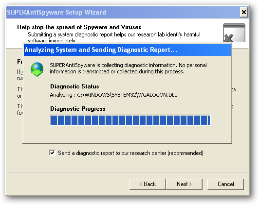 SuperAntiSpyware выполняет анализ системы