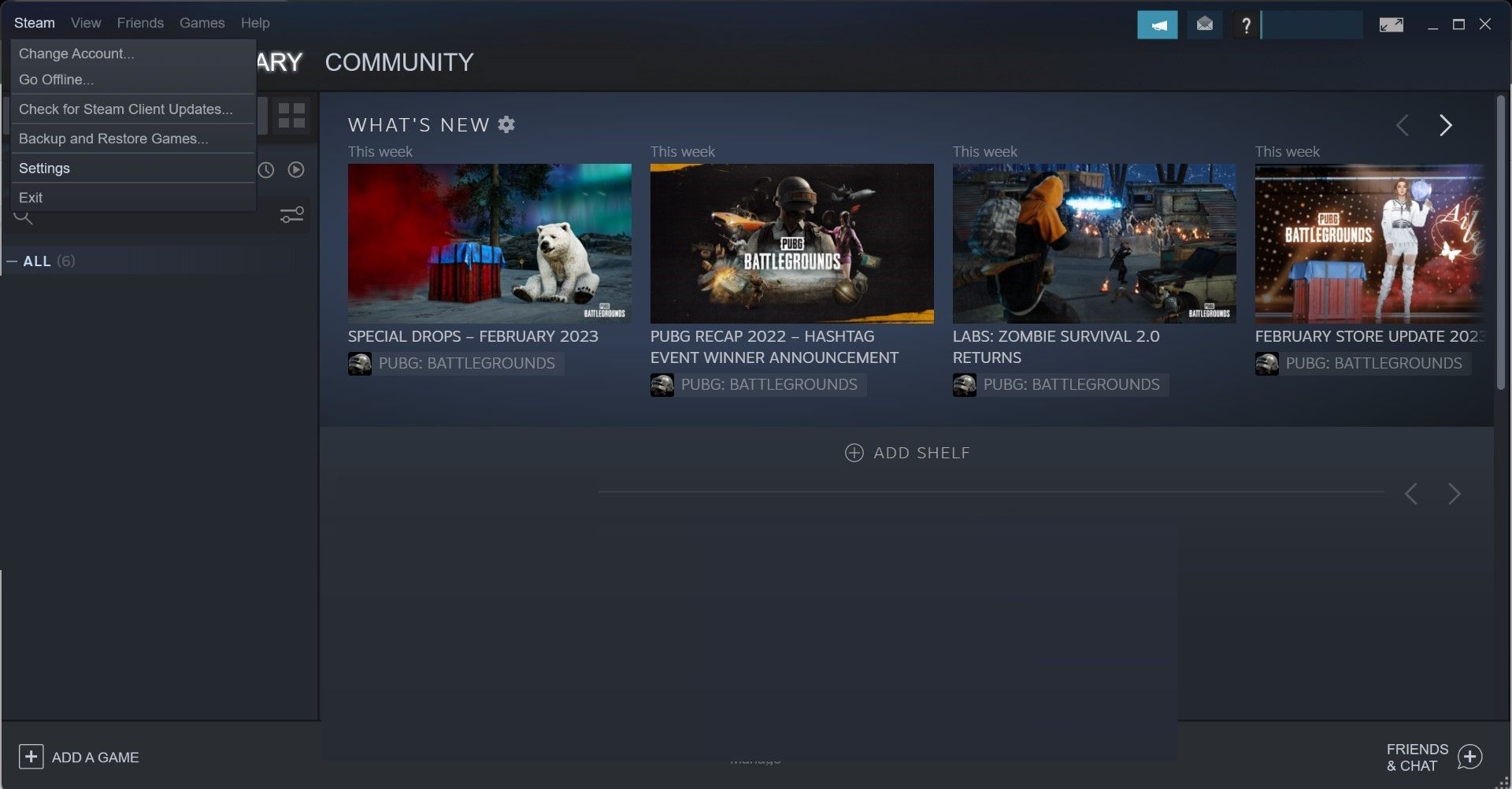 Перейдите в настройки Steam через меню Steam