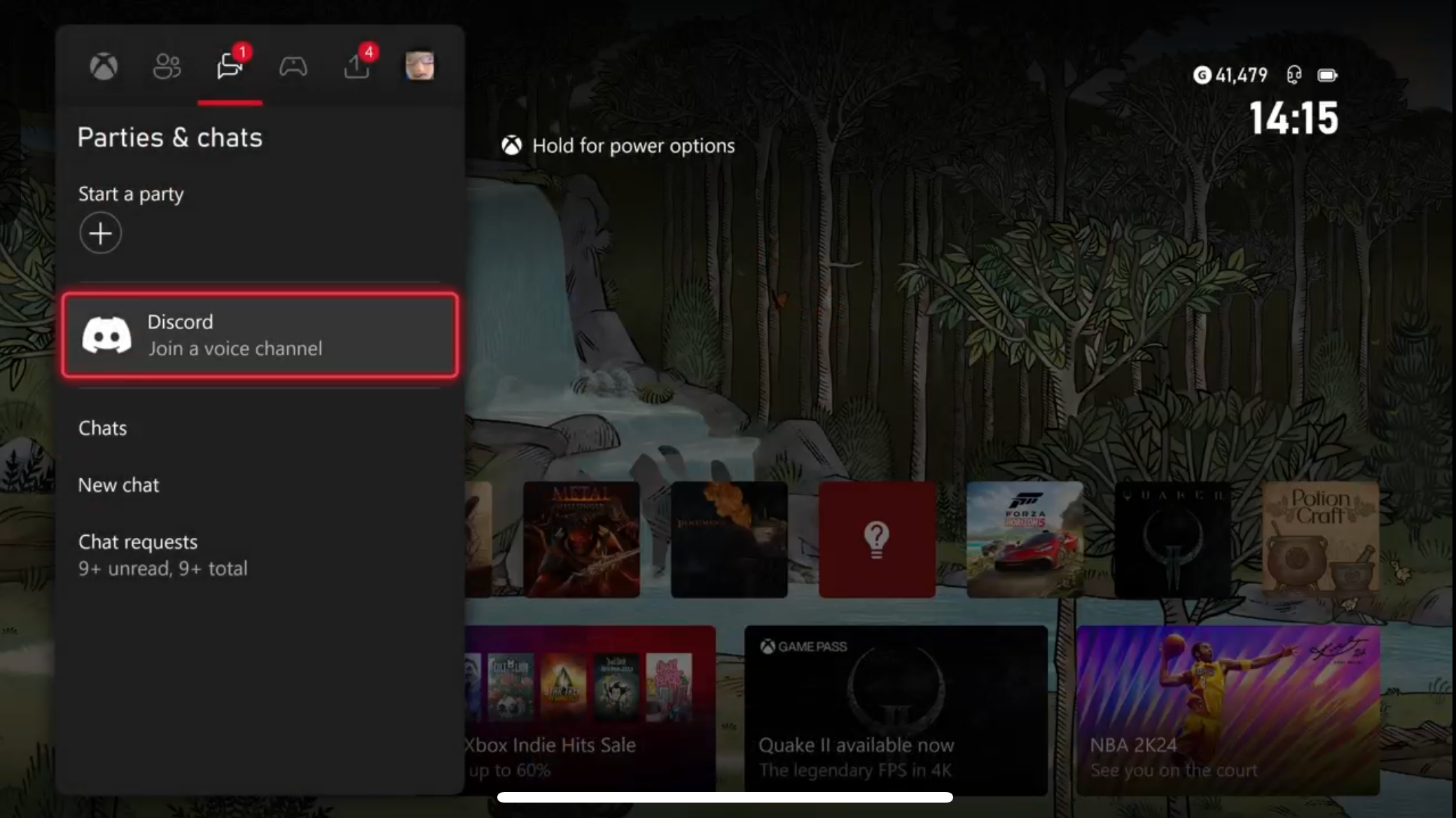 Доступ к Discord через меню Xbox