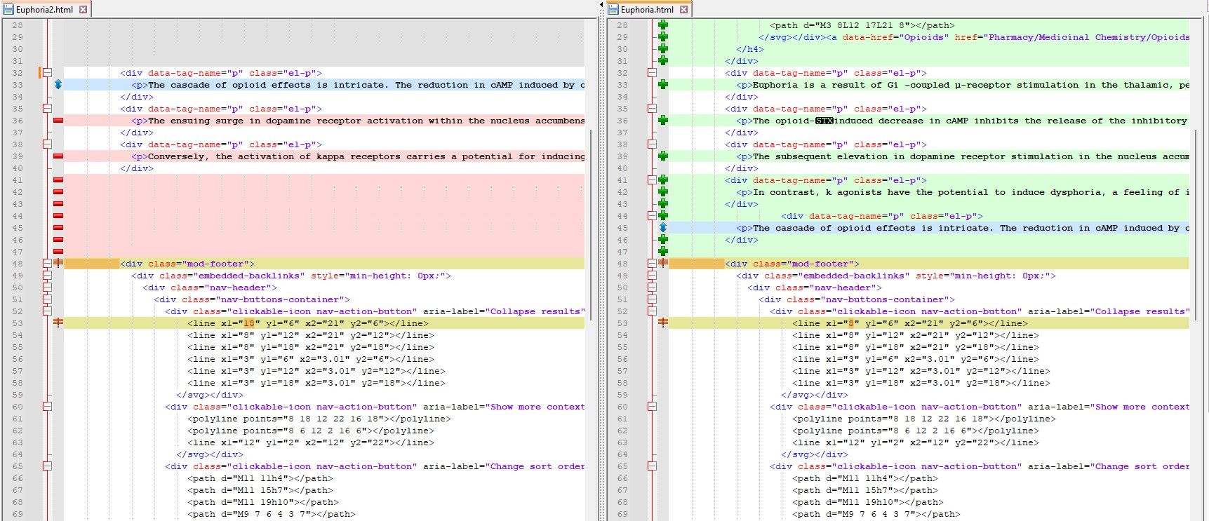 Подсветка различий в файле Notepad++