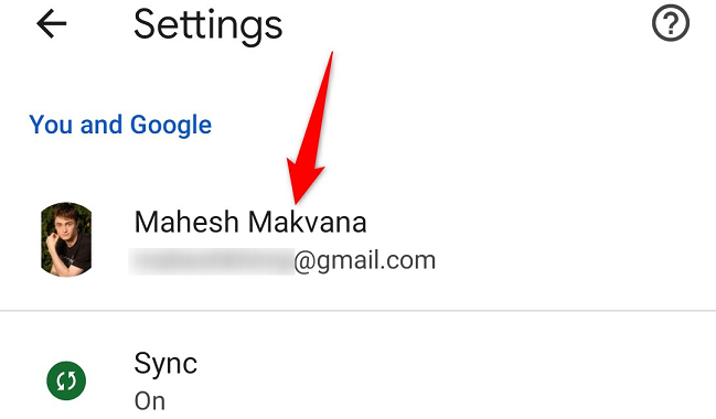 Страница настроек с выбором Google‑аккаунта