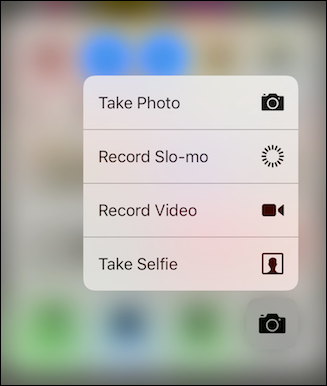 3D Touch меню камеры: быстро выбрать режим съёмки