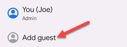 Нажмите «Добавить гостя»