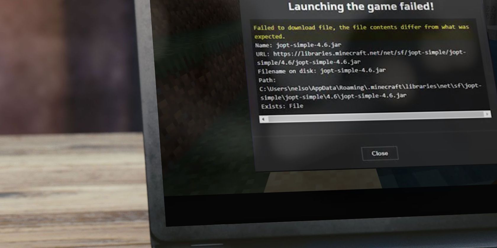 Ошибка загрузки файла в Minecraft — как исправить