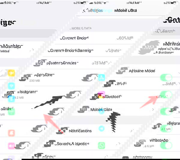 Включите сотовые данные для конкретного приложения