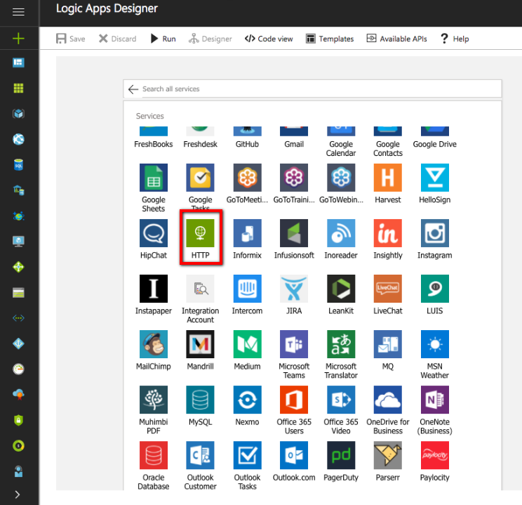 Кнопка HTTP в конструкторе