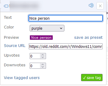 Пример использования тегов и заглушения пользователей