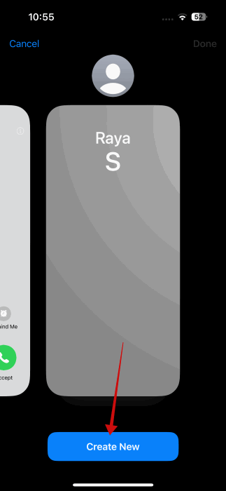Кнопка Создать новый постер в интерфейсе создания постера на iPhone