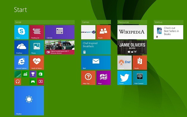 Переименование группы плиток в Windows 8.1