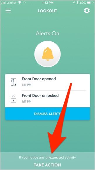 Экран действия после получения уведомления