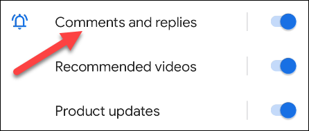Экран настроек конкретного канала уведомлений