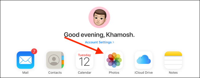 Click on the Photos button