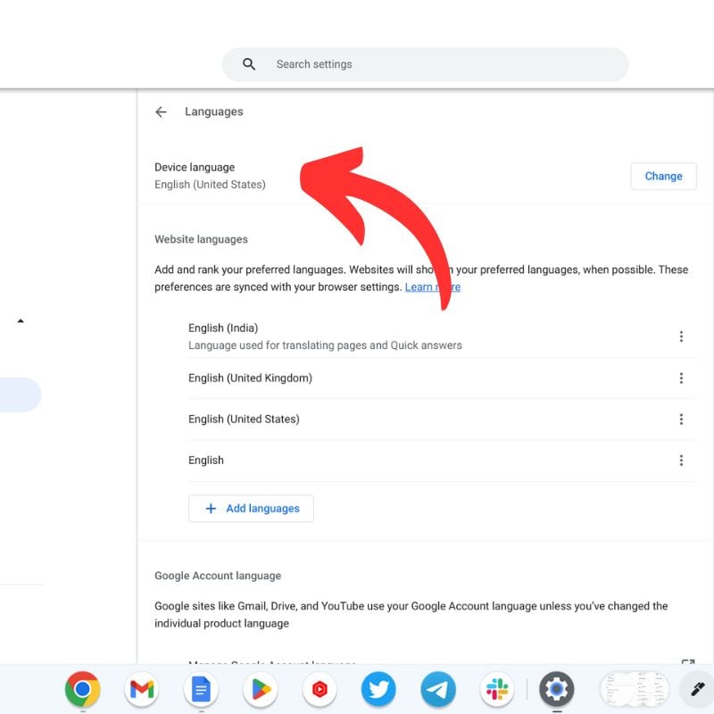 Добавление нового языка в настройки ChromeOS