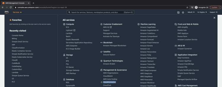 Поиск CloudFormation в консоли