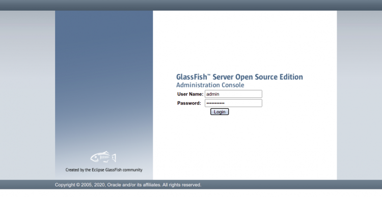 Страница входа GlassFish