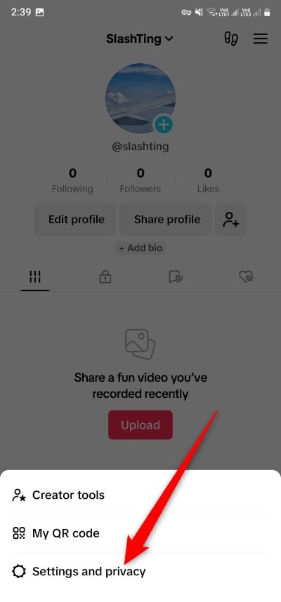 tiktok settings and privacy option