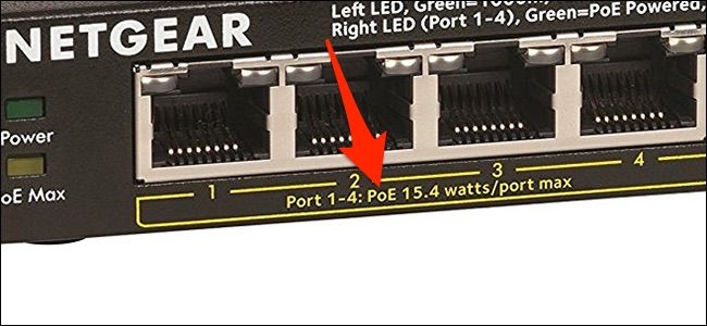 Сетевой порт с поддержкой PoE и кабели Ethernet