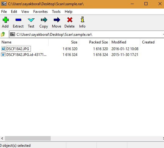 7‑Zip: открытие RAR‑файла и выбор извлекаемых файлов