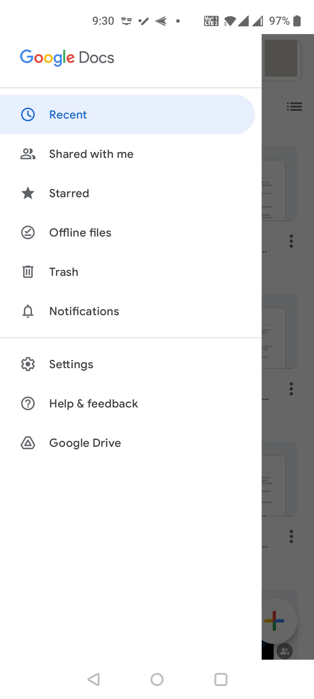 Настройки Google Docs