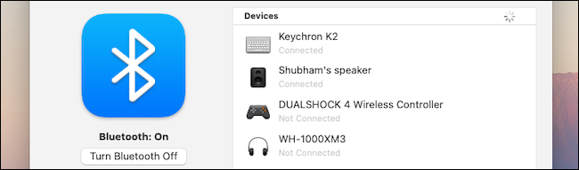 Настройки Bluetooth в macOS