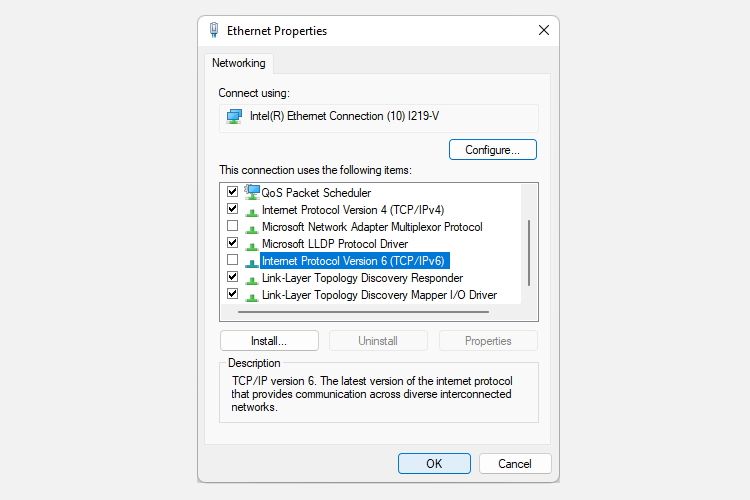 Ethernet Properties In Windows