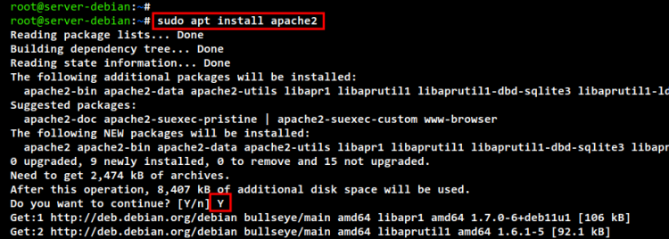 Установка Apache2