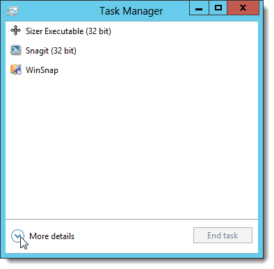 Раскрытие дополнительных сведений в Диспетчере задач