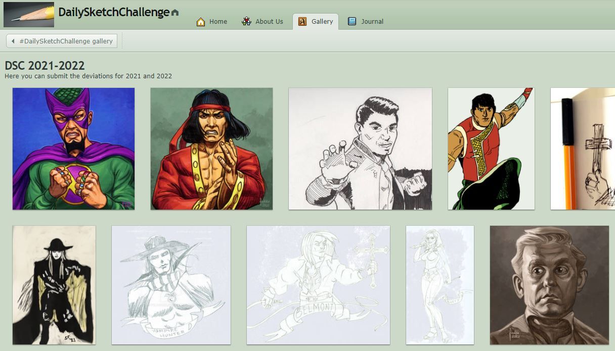 Примеры ежедневных скетчей на DeviantArt с темами и комментариями