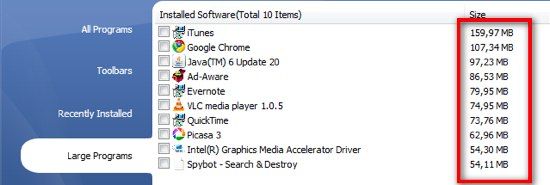 Категории установленных программ