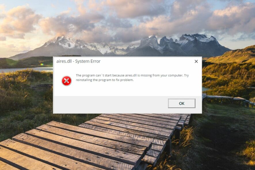 Исправить aires.dll — файл не найден