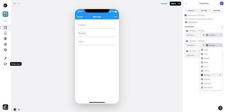 Glide apps adding form