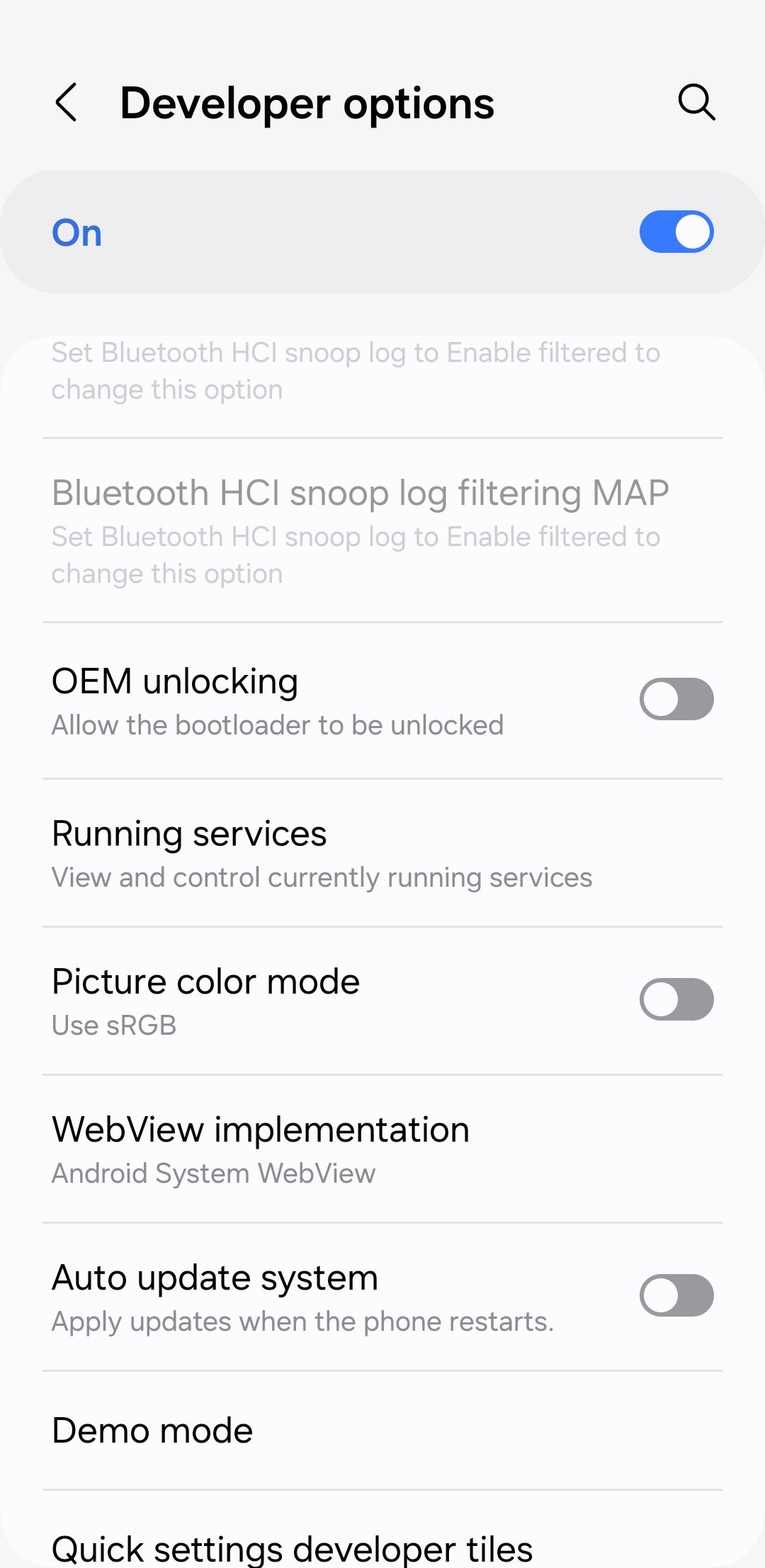Список работающих служб и приложений в Android