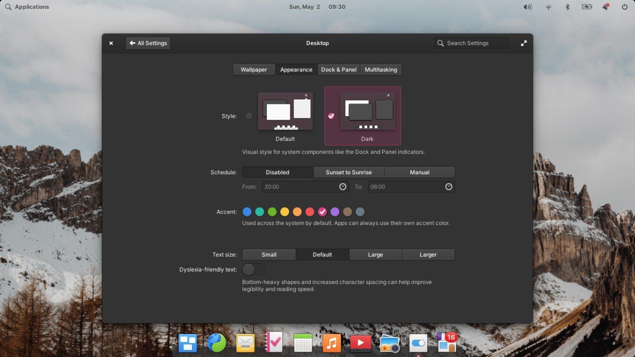 Настройки тёмной темы в elementary OS 6
