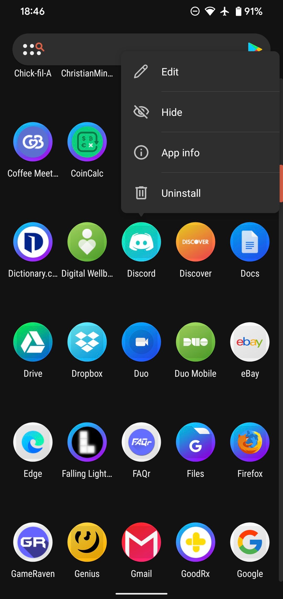 Nova Edit App Menu
