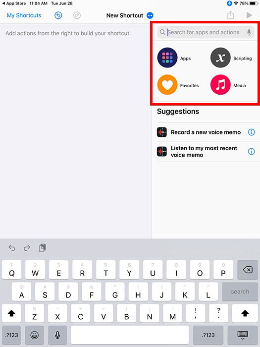 Поиск приложения при создании команды