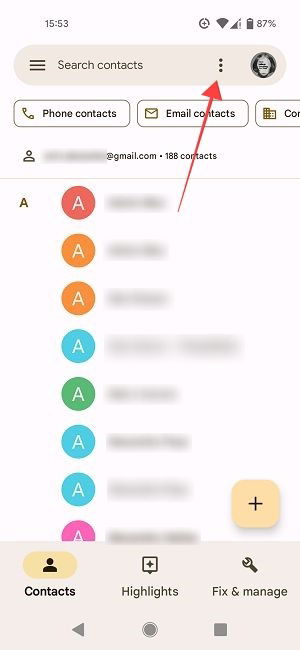 Организация контактов на Android