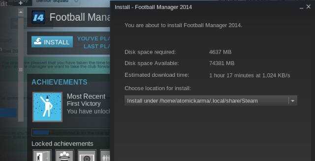 Выбор игр в Steam для Linux