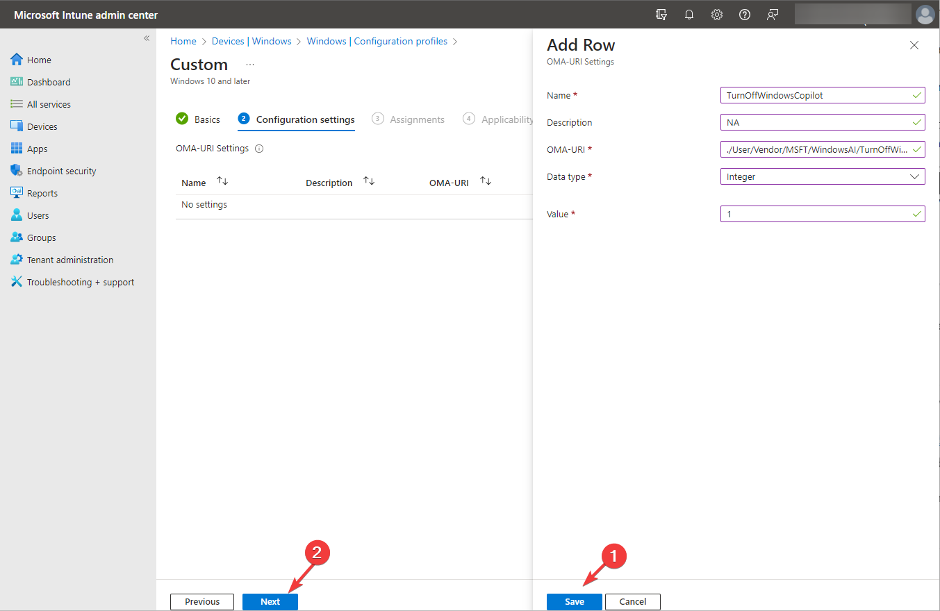 Save the description