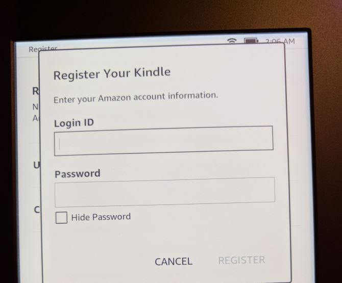 Регистрация Kindle в Amazon